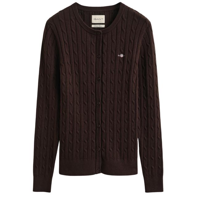 Kardiganas moterims, Ruda, Stretch cotton cable cardigan