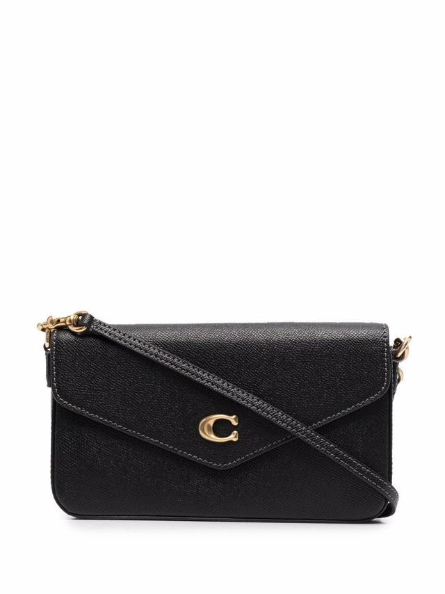 Rankinė per petį moterims, Juoda, Leather wyn crossbody