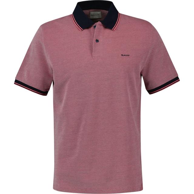 Polo marškiniai trumpos rank. vyrams, Raudona, 4-col oxford SS pique