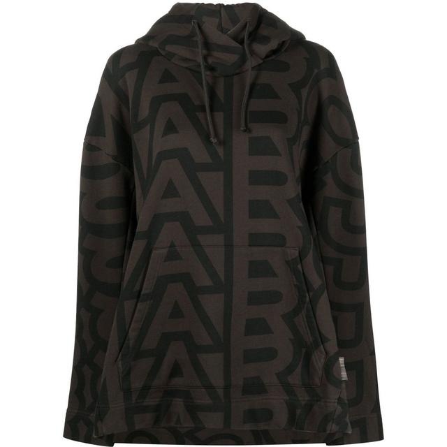Džemperis moterims, Juoda, Monogram oversized hoodie