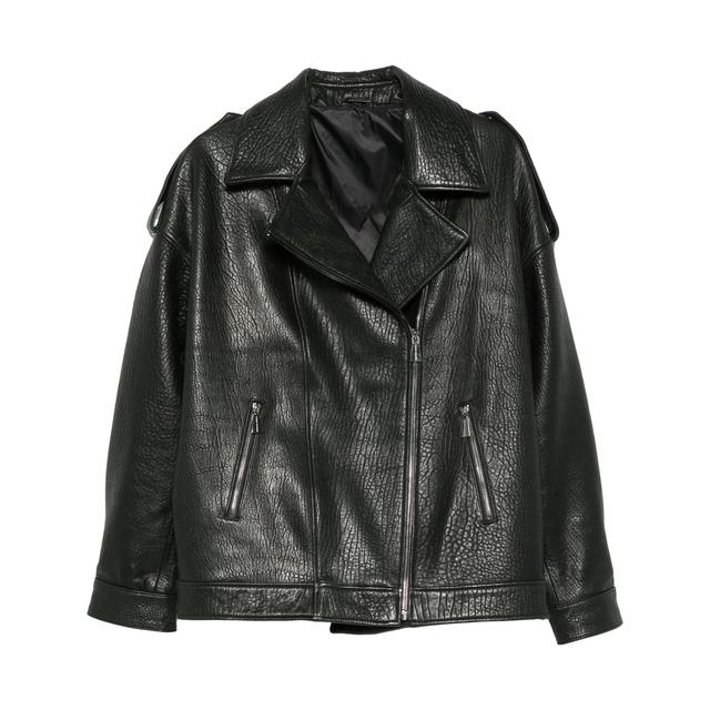 Odinė striukė moterims, Juoda, Leather jacket