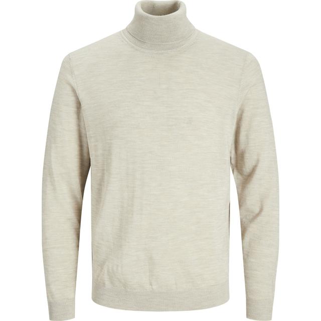Megztinis su kaklu vyrams, Smėlio, Merino knit roll neck