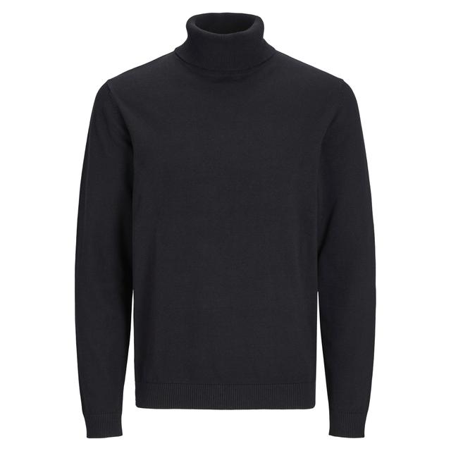 Megztinis su kaklu vyrams, Juoda, BASIC KNIT