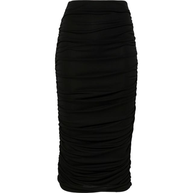 Midi sijonas moterims, Juoda, Livia  draped midi skirt