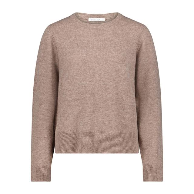 Megzta palaidinė moterims, Smėlio, Short-sleeved knit sweater