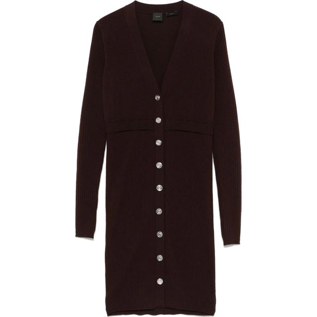 Mini suknelė moterims, Ruda, Long-sleeve knitted dress