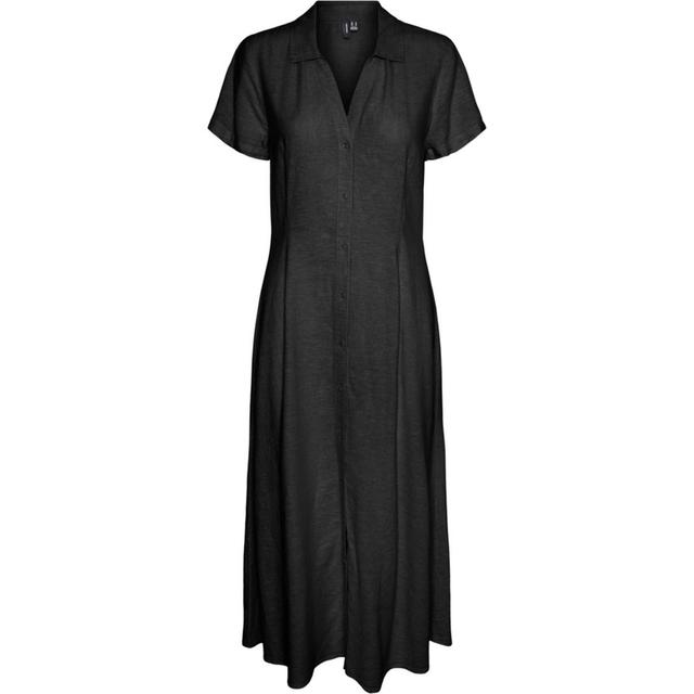Maxi suknelė moterims, Juoda, Linn dress
