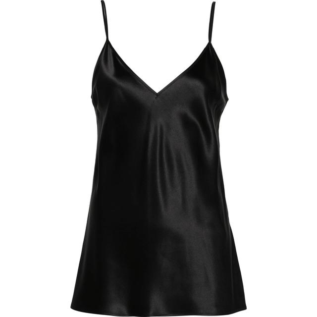 Marškiniai be rankovių moterims, Juoda, Clea top blouse silk satin