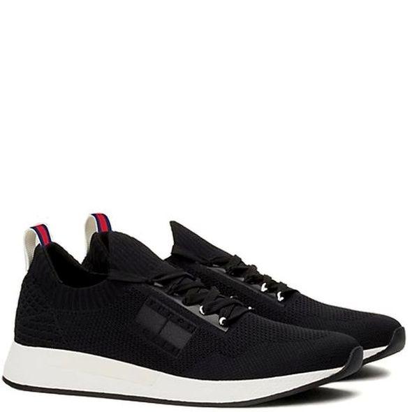Laisvalaikio bateliai vyrams, Juoda, Elevated knitted leisure