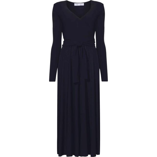Maxi suknelė moterims, Juoda, Matte crepe wrap dress