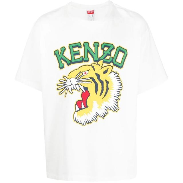 Marškinėliai trump. rankovėmis vyrams, Balta, Tiger varsity oversize t-shirt