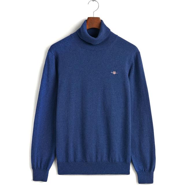 Megztinis su kaklu vyrams, Mėlyna, Ctn/wo rollneck sweater