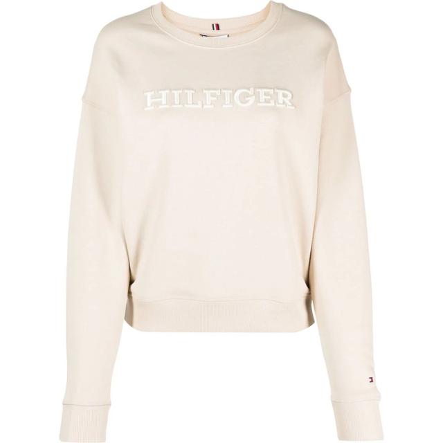 Džemperis moterims, Smėlio, Reg monotype emb sweatshirt
