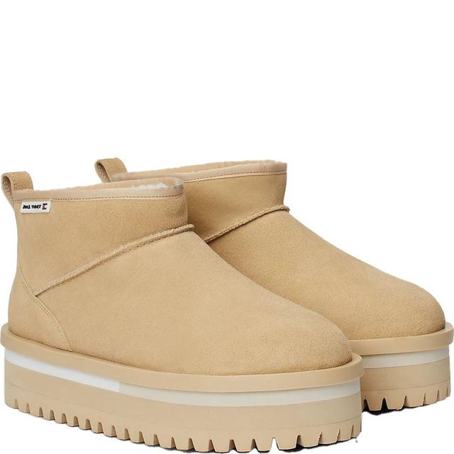 Pašiltinti aulinukai moterims, Smėlio, Flatform boot