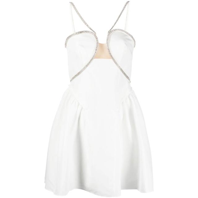Mini suknelė moterims, Balta, Taffeta flared mini dress