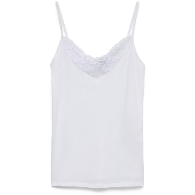 Marškinėliai moterims, Balta, VMINGE LACE SINGLET