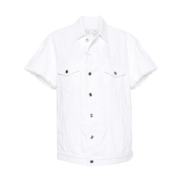 Džinsinis švarkas moterims, Balta, Short sleeves denim jacket