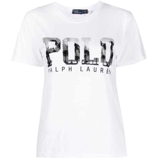 Marškinėliai trump. rankovėmis moterims, Balta, Polo palm short sleeve t-shirt