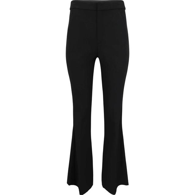 Kelnės moterims, Juoda, Rise pintuck crop flare pant