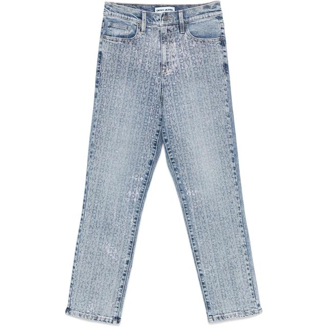 Tiesūs džinsai moterims, Mėlyna, High rise slim straight