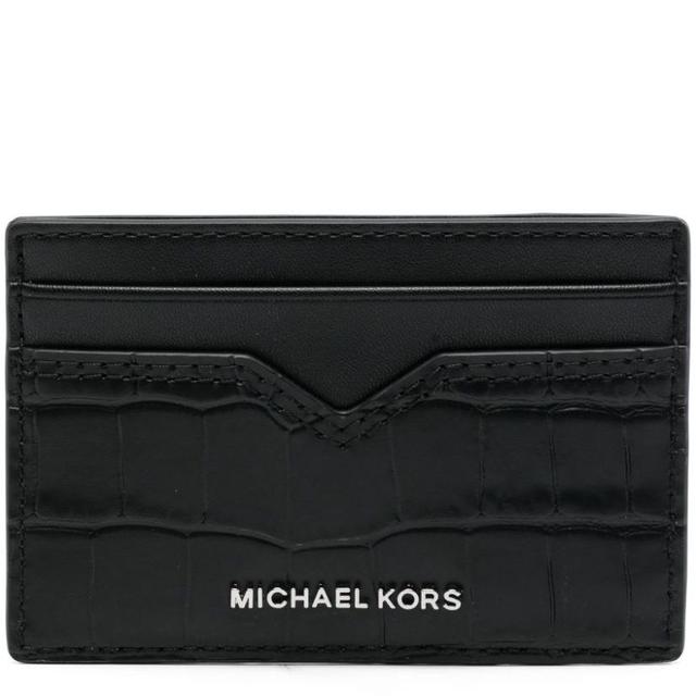 Kortelių dėklas vyrams, Juoda, Notched card case