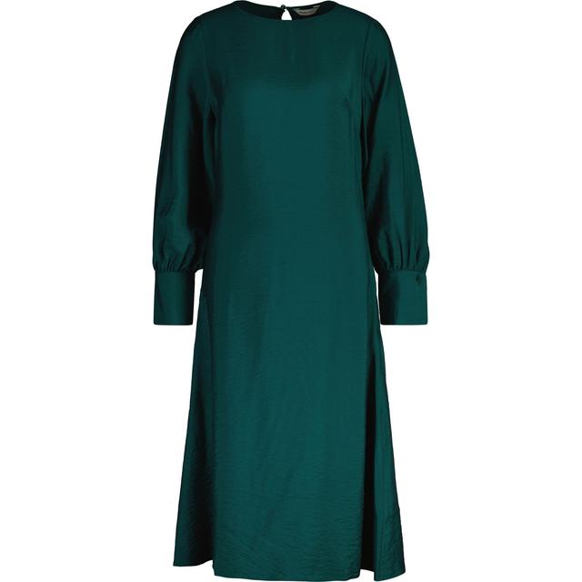Midi suknelė moterims, Žalia, Reg texture boatneck dress