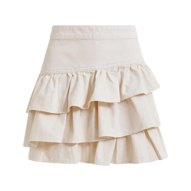 Mini sijonas moterims, Smėlio, 1 colour denim miniskirt