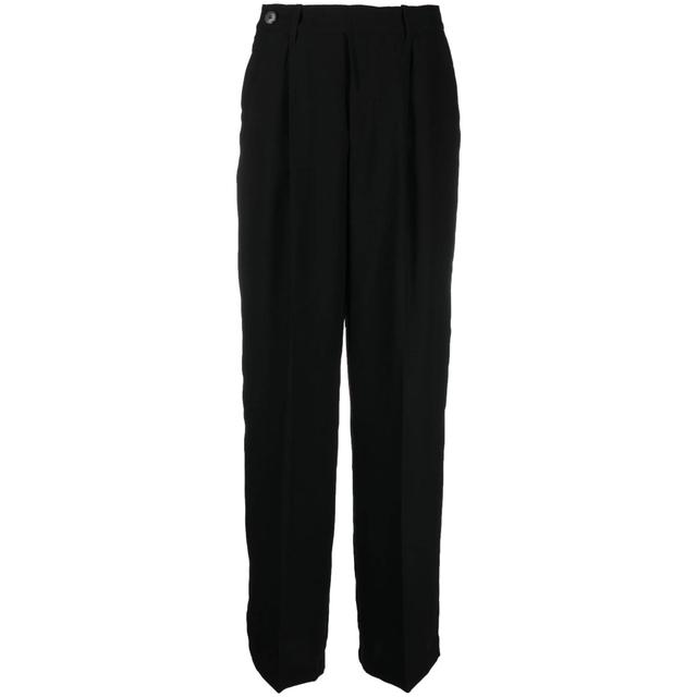 Laisvalaikio kelnės moterims, Juoda, Wide leg crepe trousers