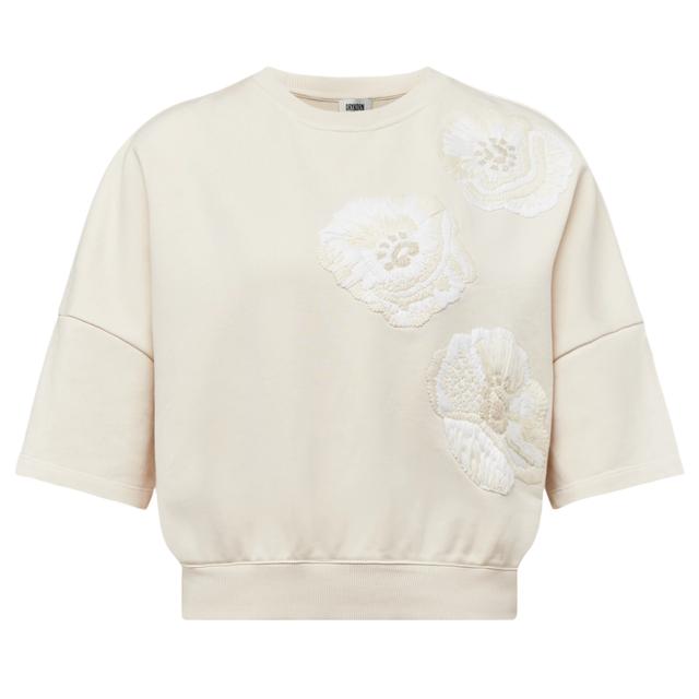 Marškinėliai trump. rankovėmis moterims, Balta, Knitted cotton t-shirt