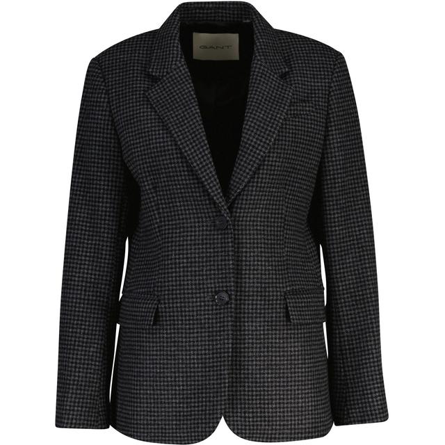 Švarkas moterims, Pilka, reg wool houndstooth blazer