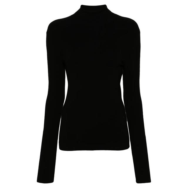 Megztinis moterims, Juoda, Roll-neck sweater