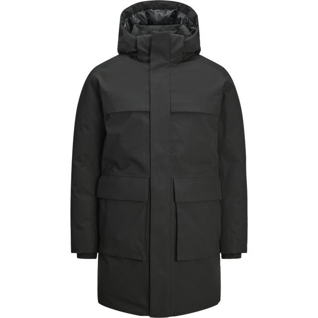 Pūkinis paltas vyrams, Juoda, Wave parka