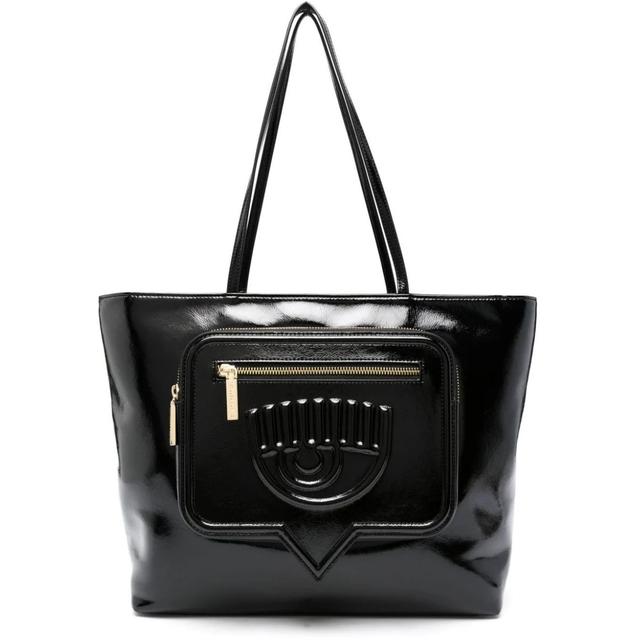Pirkinių krepšys moterims, Juoda, Eyelike pocket  shopping bag