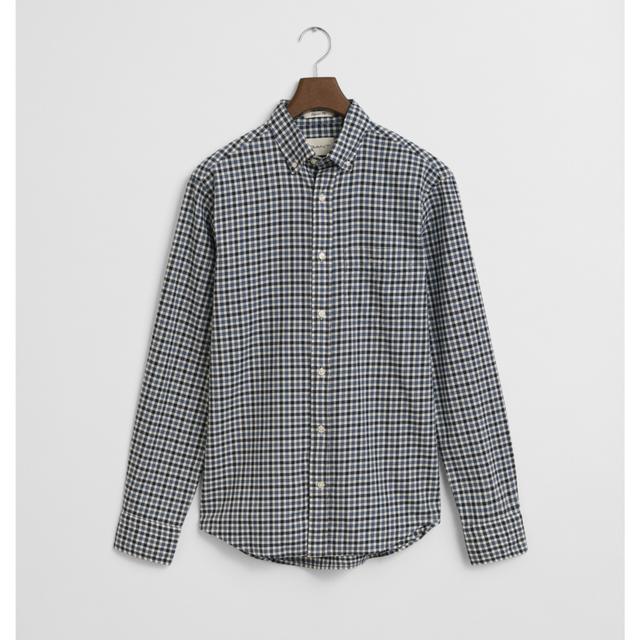 Marškiniai ilgomis rankovėmis vyrams, Mėlyna, reg twill gingham shirt