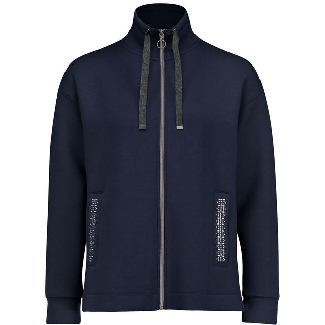 Džemperis moterims, Mėlyna, Long-Sleeve Sweatshirt Jacket