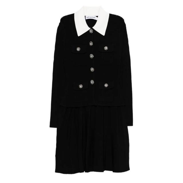 Mini suknelė moterims, Juoda, Tailored knit mini dress