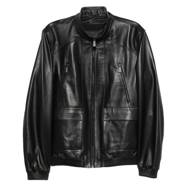 Odinė striukė vyrams, Juoda, Leather jacket