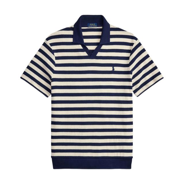 Polo marškiniai trumpos rank. vyrams, Mėlyna, Knit-polo