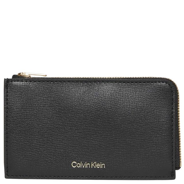 Piniginė moterims, Juoda, foil logo top zip cardcase