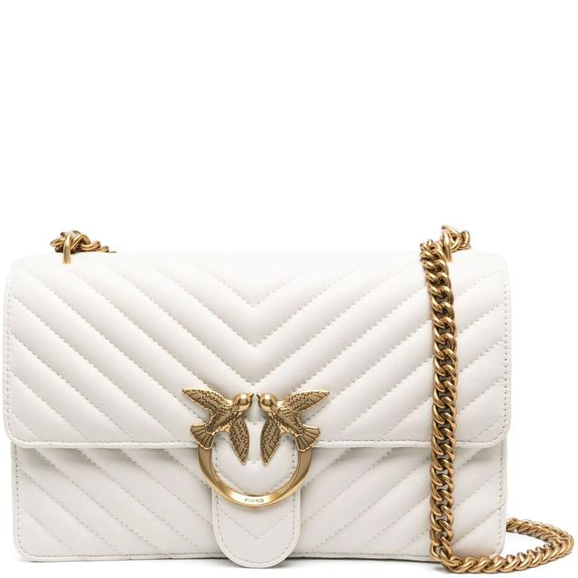 Rankinė per petį moterims, Balta, Classic love bag one chevron