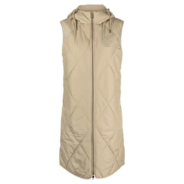 Pūkinė liemenė moterims, Smėlio, Sorona quilted long vest