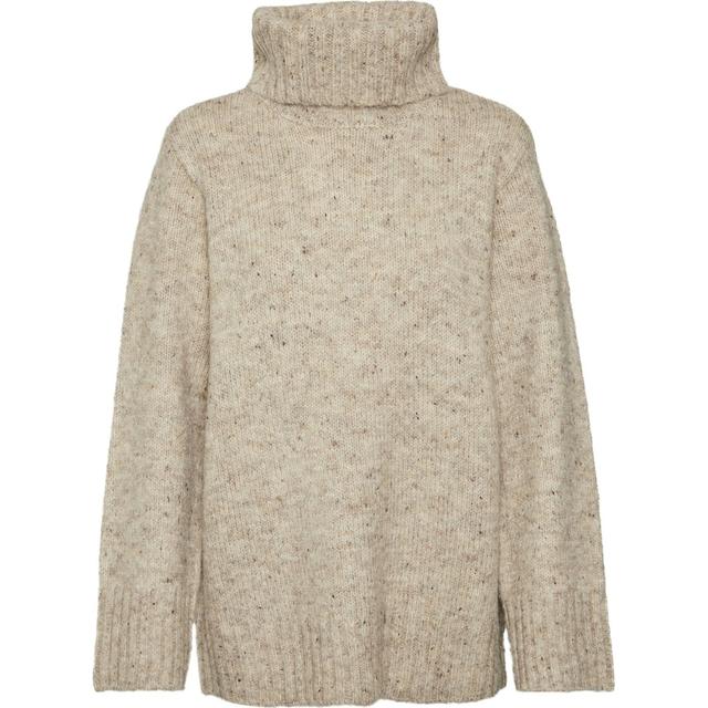 Megztinis su kaklu moterims, Smėlio, Ingrid cowlneck pullover