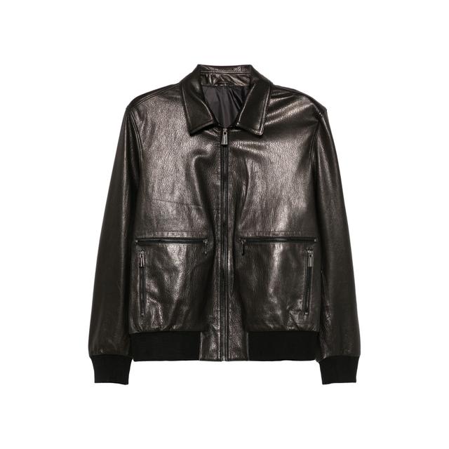 Odinė striukė vyrams, Juoda, Leather jacket