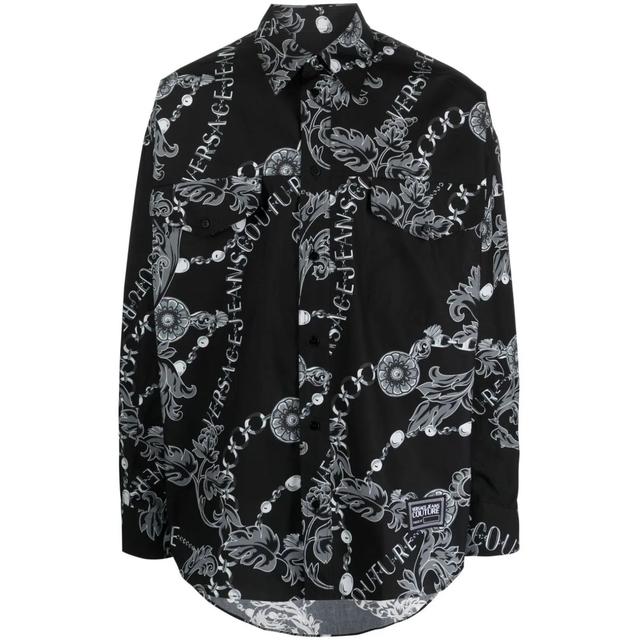 Marškiniai ilgomis rankovėmis vyrams, Juoda, O print shirt