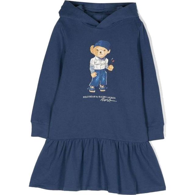 Midi suknelė mergaitėms, Mėlyna, Polo bear hooded dress (2-6x)