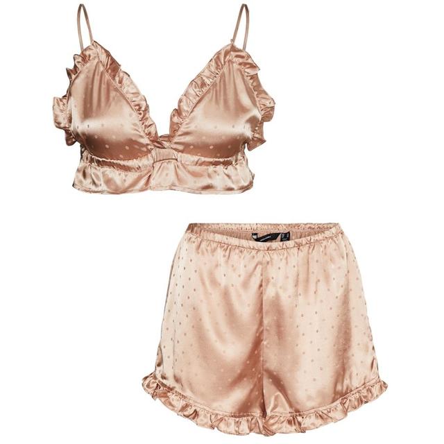 Naktiniai marškiniai moterims, Smėlio, VMGLACIER NIGHTWEAR S