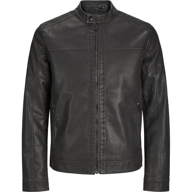 Odinė striukė vyrams, Juoda, Warner washed jacket