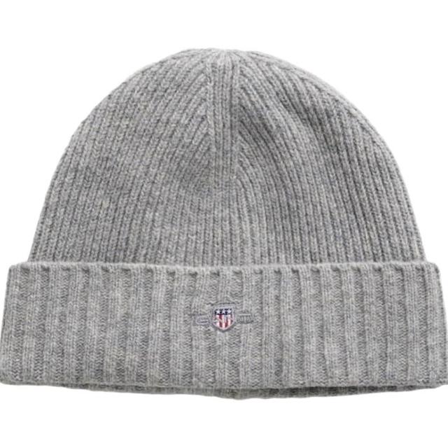 Kepurė vyrams, Pilka, cotton blend logo beanie