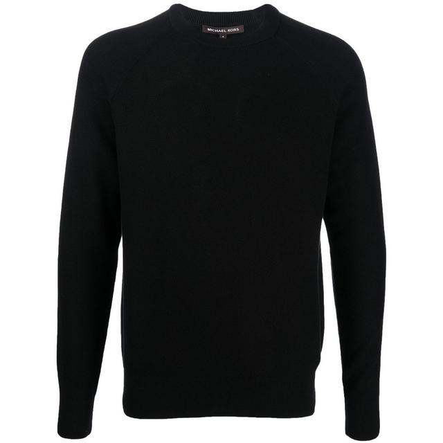 Megztinis vyrams, Juoda, Mix stitch cotton crew sweater