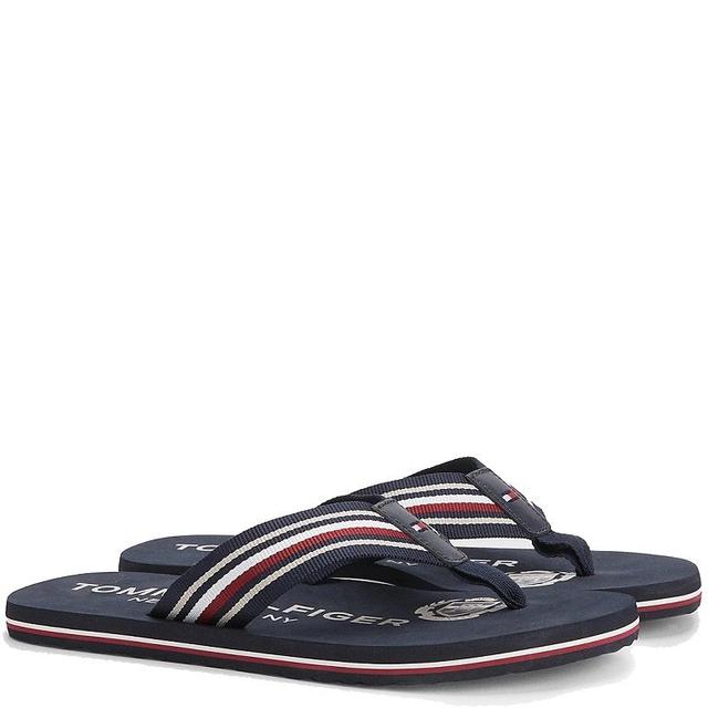 Pliažo šlepetės per pirštą vyrams, Mėlyna, CORPORATE STRIPES BEACH SANDAL